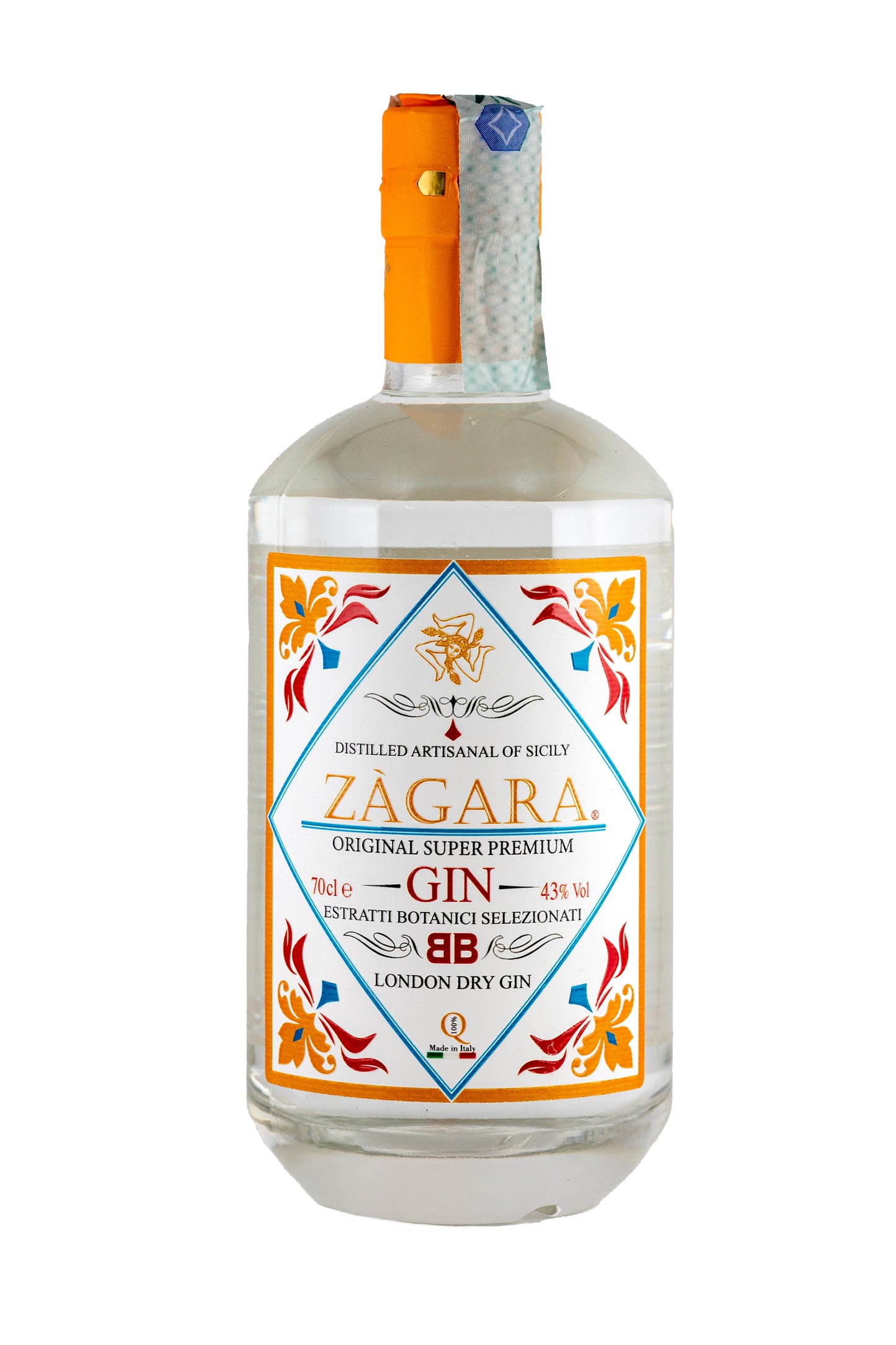 Gin Zàgara – Premium-Sizilianischer Gin mit Aromen von Wacholderbeeren, Zitrusfrüchten, Blüten und mediterranen Gewürzen. Weicher, zitruslastiger Geschmack, inspiriert von sizilianischen Zitrusblüten (Zàgara). Perfekt pur, auf Eis oder in Cocktails. 43% Vol.