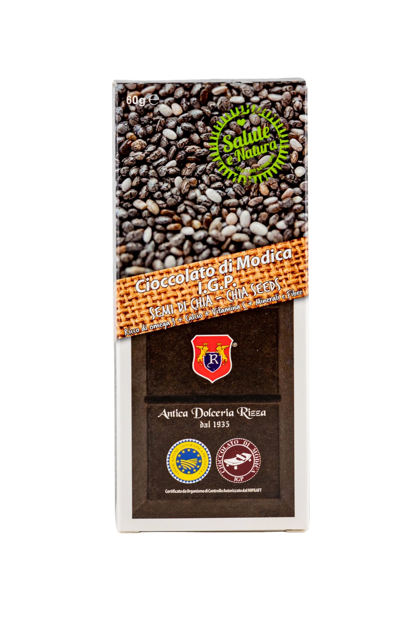 CIOCCOLATO DI MODICA - SEMI DI CHIA (60g)