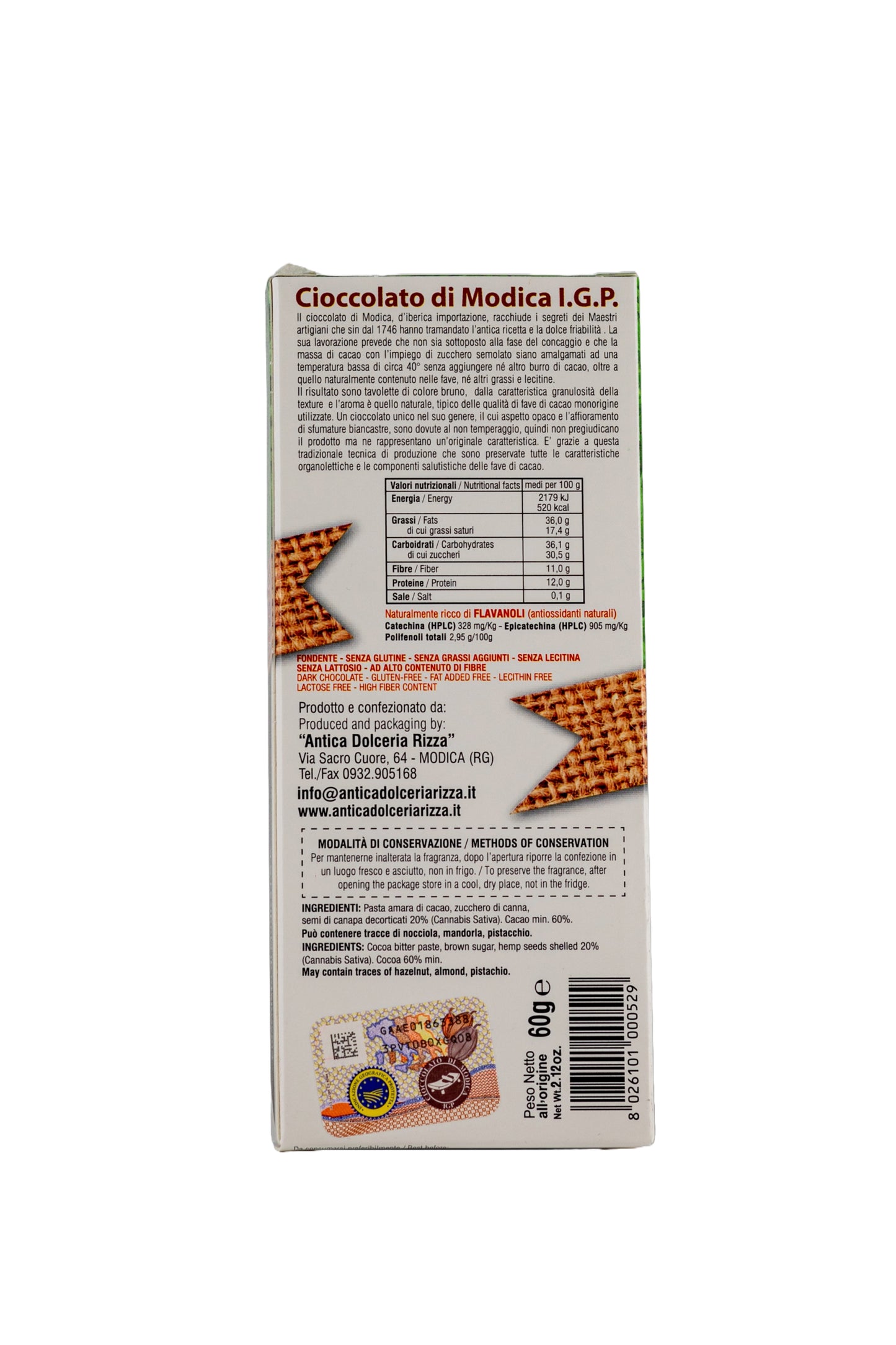 CIOCCOLATO DI MODICA - CANAPA