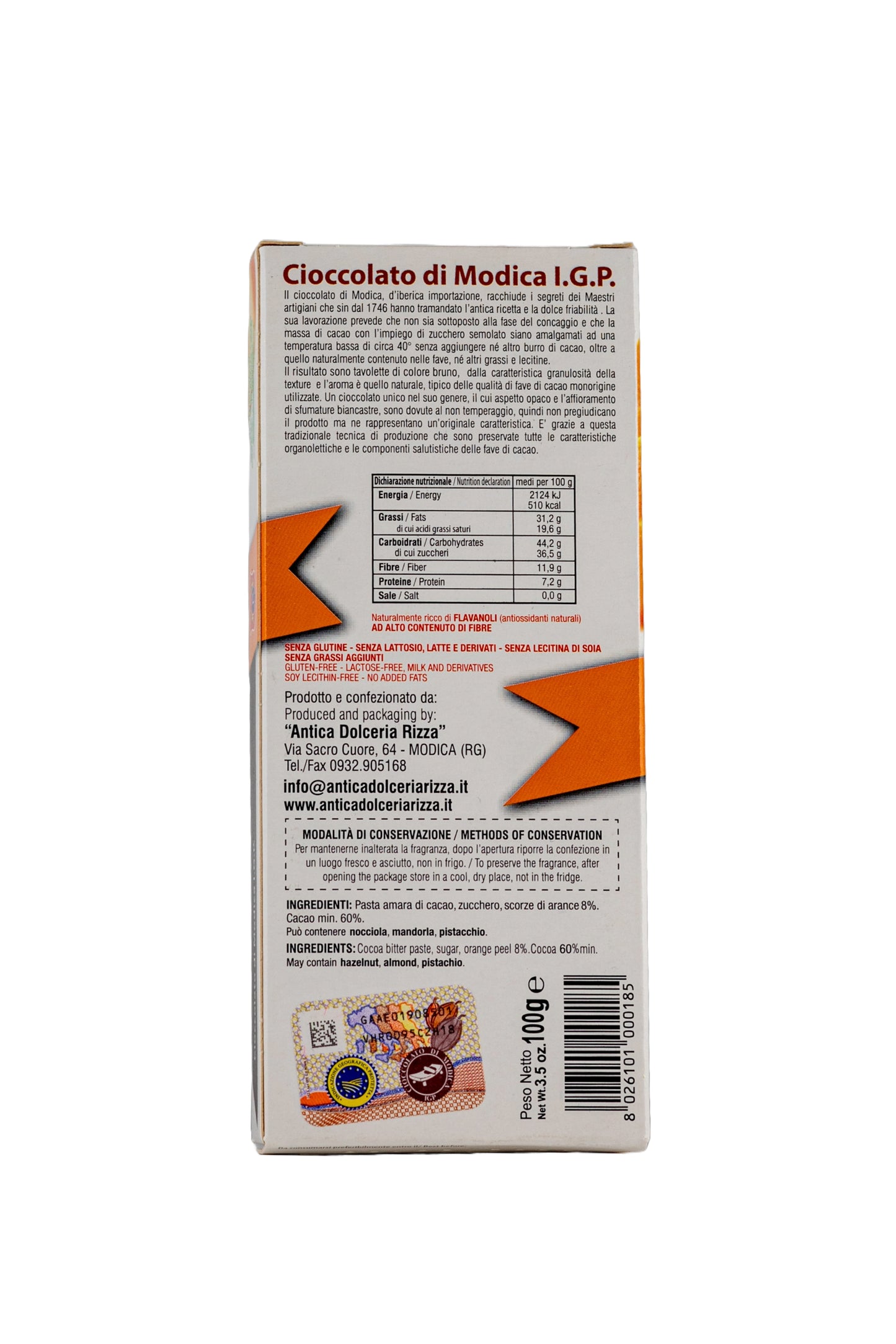 CIOCCOLATO DI MODICA - SCORZA D´ARANCIA