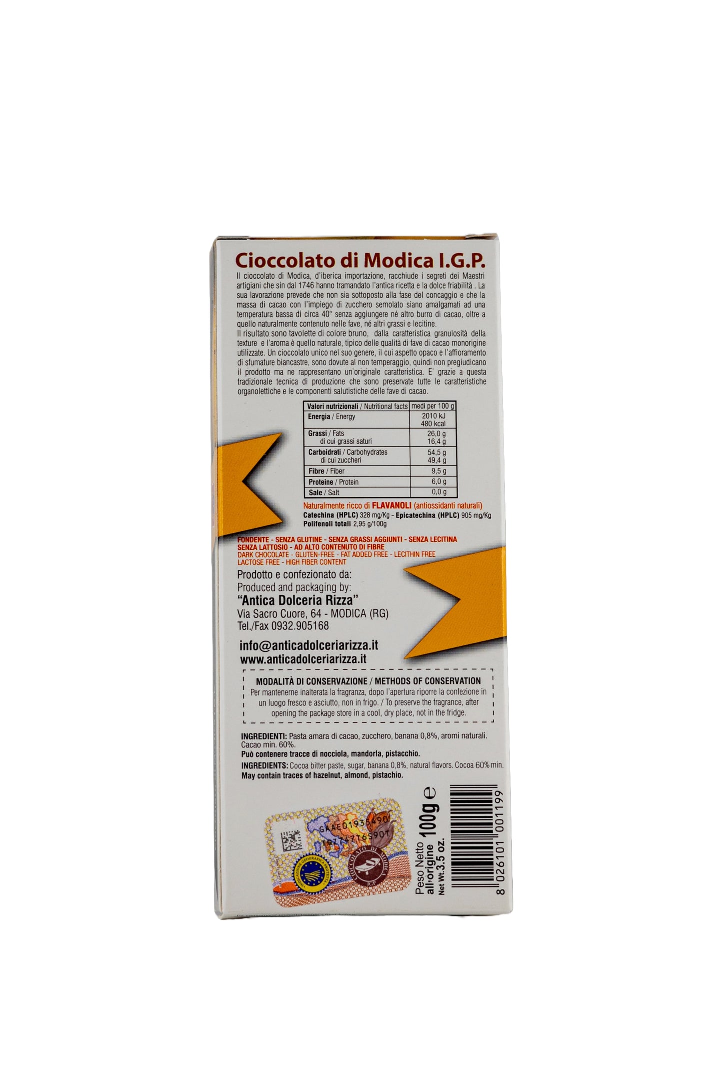 CIOCCOLATO DI MODICA - BANANA (100g)