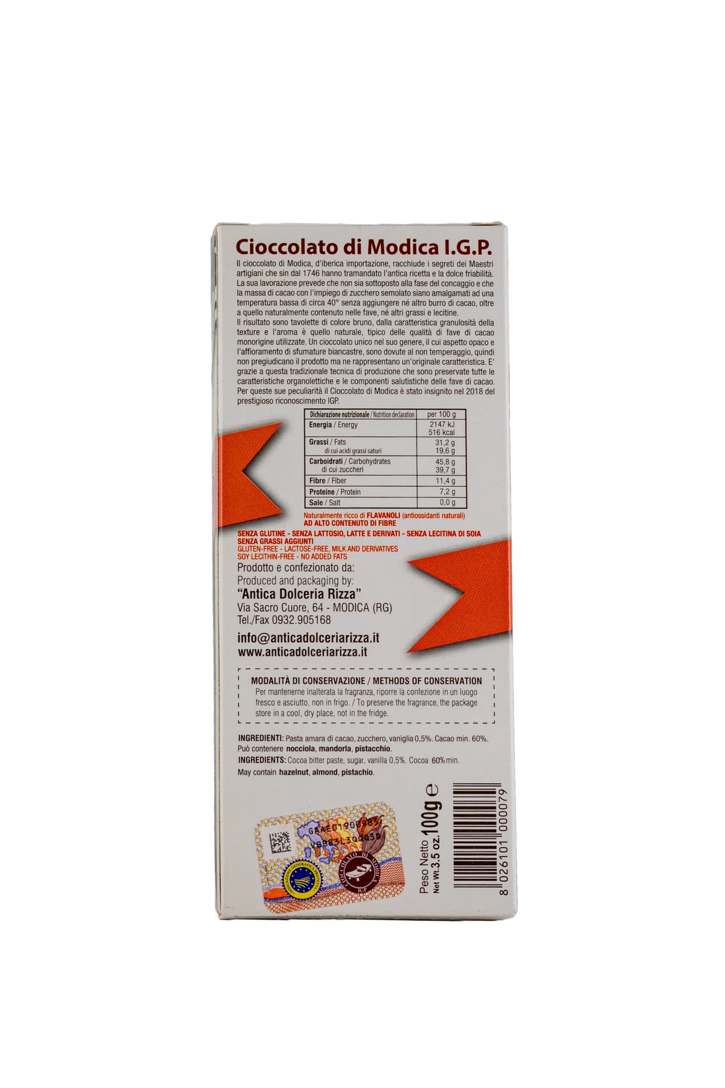 CIOCCOLATO DI MODICA - VANIGLIA (100g)