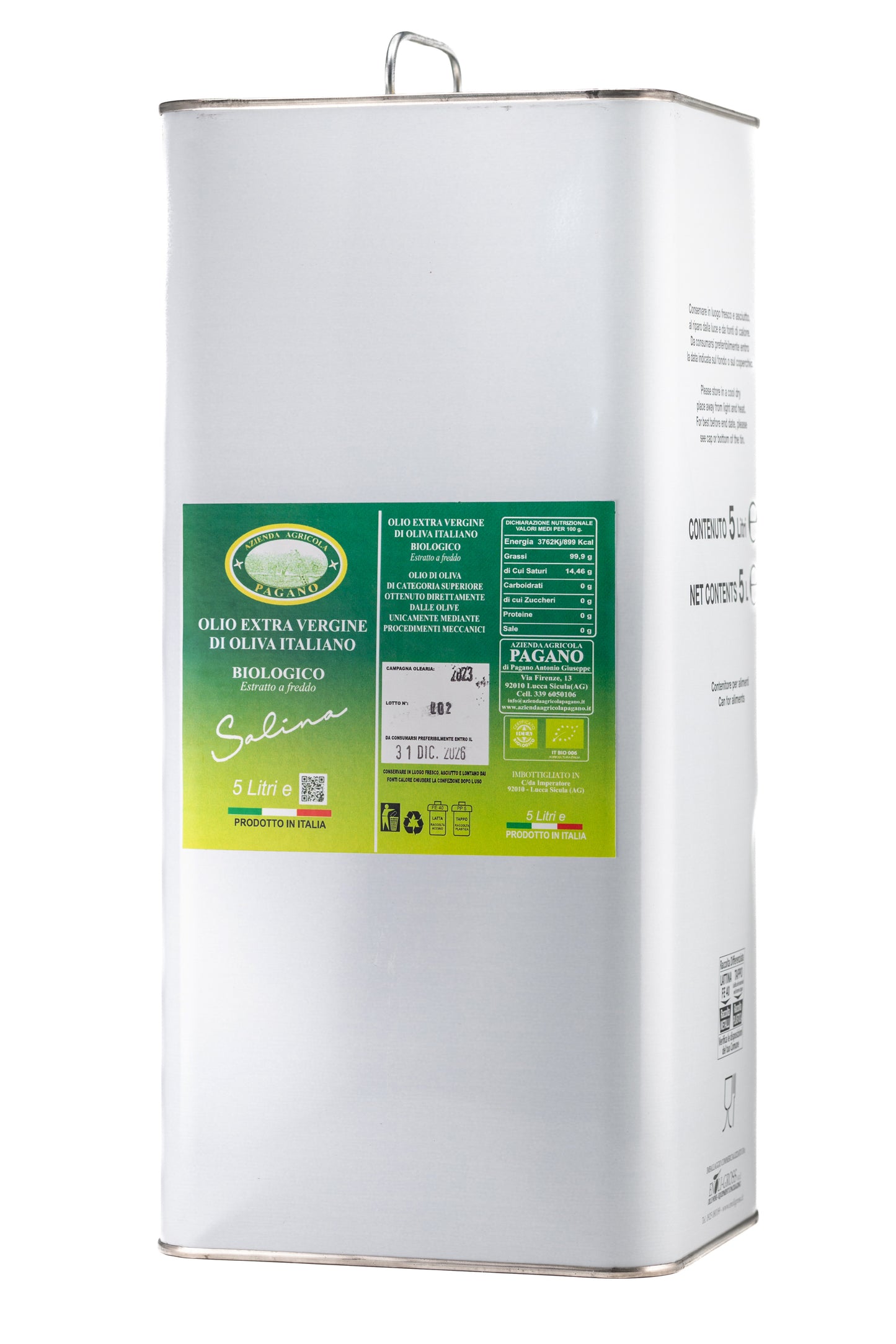 OLIO EXTRA VERGINE BIOLOGICO