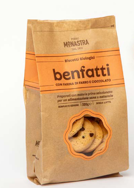 BENFATTI - BISCOTTI BIOLOGICI - CON FARINA DI FARRO E CIOCCOLATO