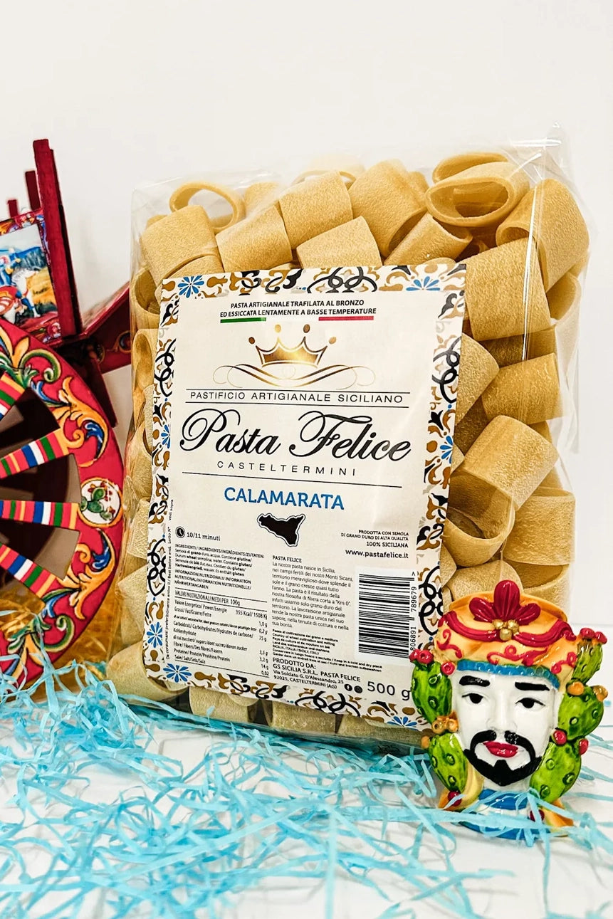 Packung Pasta Felice Calamarata – traditionelle sizilianische Ringnudeln, 500 g