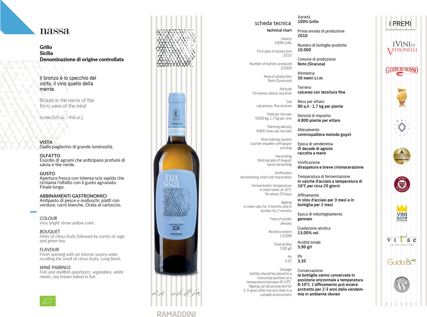 NASSA GRILLO DOC SIZILIEN - Biologischer Wein