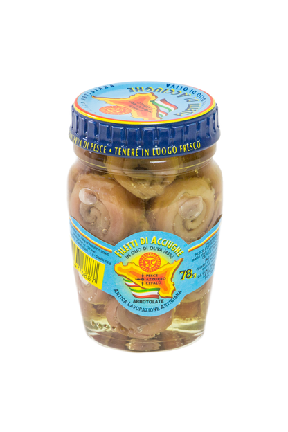 FILETTI DI ACCIUGHE - OLIO DI OLIVA (ARROTOLATE)