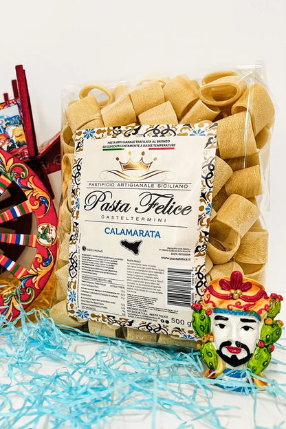 Packung Pasta Felice Calamarata – traditionelle sizilianische Ringnudeln, 500 g